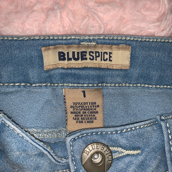 Blue Denim Biker Shorts - Picture 3 of 3